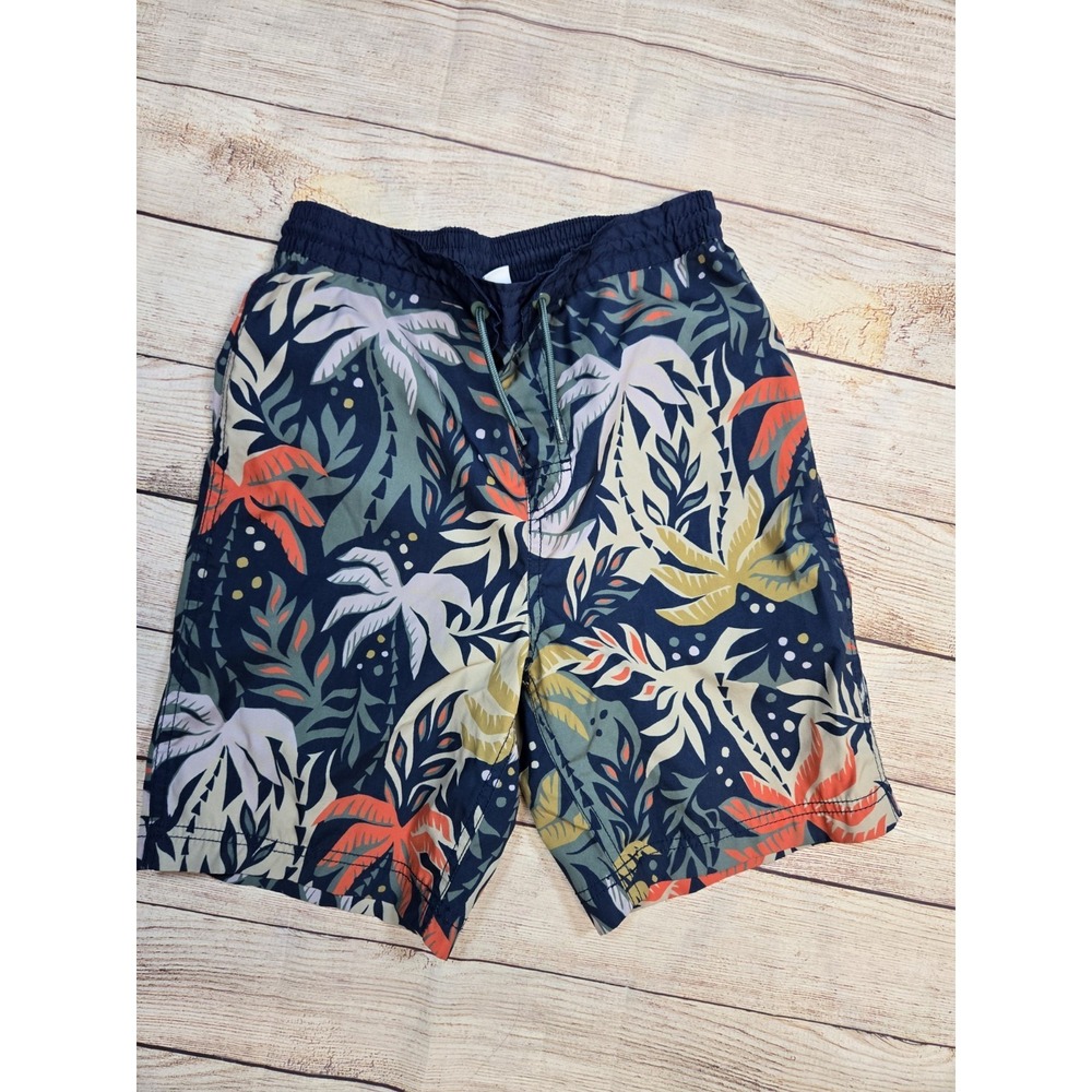 Old Navy NWT Boy's XL (14/16) Board  Shorts Swim Tropical Palm Trunks Blue